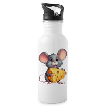 Mighty Mice Adventures of a Cartoon Rodent - Water bottle with straw - white - Right