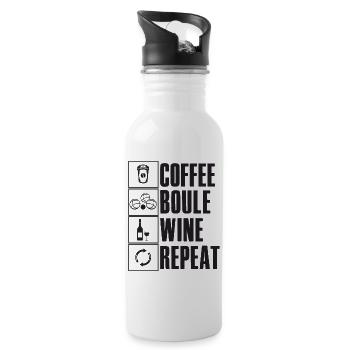 Café Boule Vin Ripeat Dicton pour Bouler - Gourde avec paille intégrée - blanc - Droite