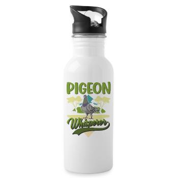 Pigeons Whisperers City pigeon pigeon fanciers - Water bottle with straw - white - Right