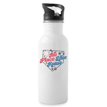 Kein Ort wie zu Hause Baseball Shirt Retro Baseball - Trinkflasche mit integriertem Trinkhalm - Weiß - Rechts