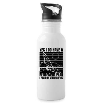 Oui, j’ai une retraite Surf Planche à voile - Gourde avec paille intégrée - blanc - Droite