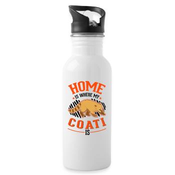 Home is where my coati is - Water bottle with straw - white - Right