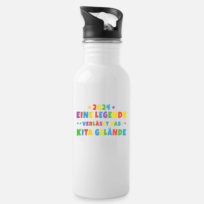 2024 Eine Legende Kita Absolvent - Trinkflasche mit integriertem Trinkhalm - Weiß