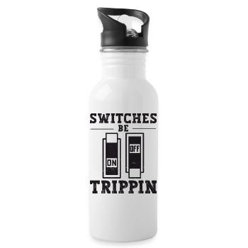 Switches Be Trippin Electricians and electricians - Water bottle with straw - white - Right