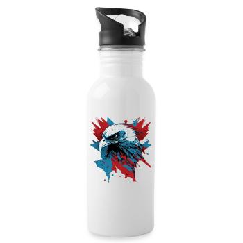 Patriotic Eagle - Water bottle with straw - white - Right