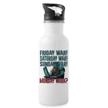Monday work Programming Vikings - Water bottle with straw - white - Right