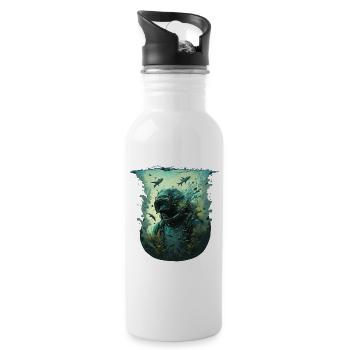 Divers underwater - Water bottle with straw - white - Right