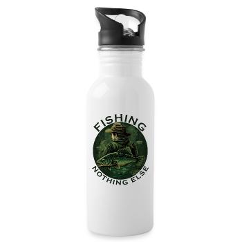 Anglers fishing with lettering - Water bottle with straw - white - Right
