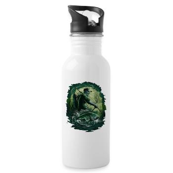 Fishermen fishing - Water bottle with straw - white - Right