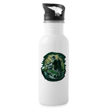 Fishermen fishing - Water bottle with straw - white - Right