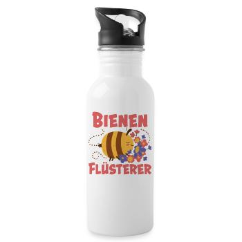 Bienen Flüsterer - Trinkflasche mit integriertem Trinkhalm - Weiß - Rechts