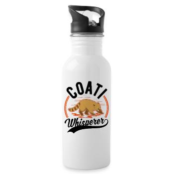 Coati Whisperer Proboscis Bear Coati - Water bottle with straw - white - Right