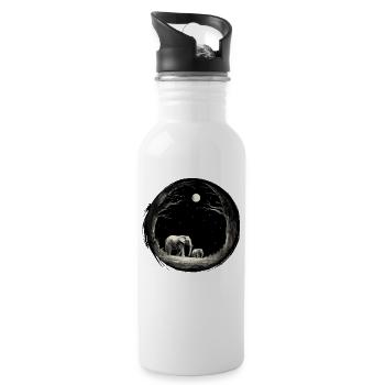 Elphant Mama Frauen - Trinkflasche mit integriertem Trinkhalm - Weiß - Rechts