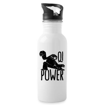 Qi Power Tai Chi Martial Arts Taiji Tai Chi Lover - Trinkflasche mit integriertem Trinkhalm - Weiß - Rechts