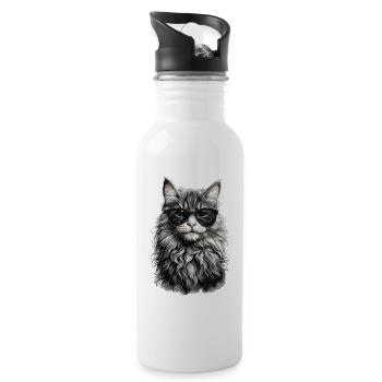 Chat de forêt norvégien Chat frais et animal de compagnie - Gourde avec paille intégrée - blanc - Droite