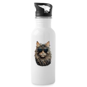 Cool Norwegian Forest Cat Cat Cat Lover - Gourde avec paille intégrée - blanc - Droite