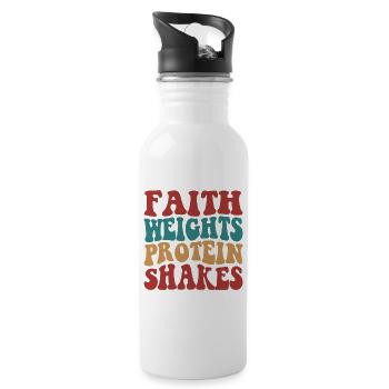 Faith Weights Protein Shakes - Trinkflasche mit integriertem Trinkhalm - Weiß - Rechts