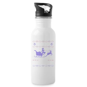 Sleigh The Patriarchy - Trinkflasche mit integriertem Trinkhalm - Weiß - Rechts