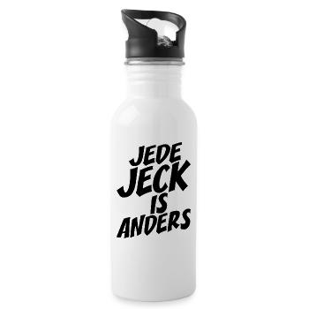 Kölsch Jede Jeck Is Anders Kölner Grundgesetz Köln - Trinkflasche mit integriertem Trinkhalm - Weiß - Rechts