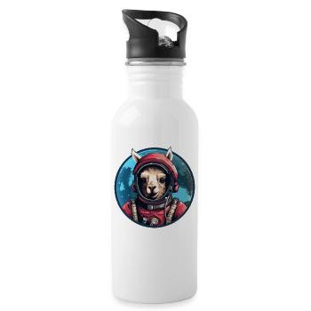 L’astronaute Lama - Gourde avec paille intégrée - blanc - Droite