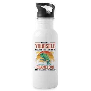 Alawys sois toi-même Chaméléon Chamäleon - Gourde avec paille intégrée - blanc - Droite