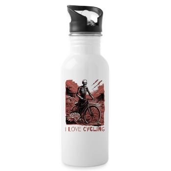 I love cycling - Water bottle with straw - white - Right