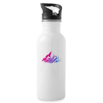 Subtil Bisexual Pride Mois de la randonnée en montagne - Gourde avec paille intégrée - blanc - Droite