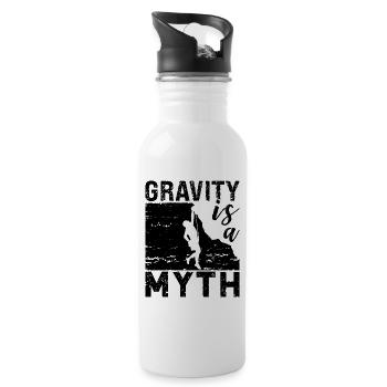 Gravity Is A Myth Retro Bouldering Hall Climber - Trinkflasche mit integriertem Trinkhalm - Weiß - Rechts