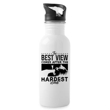 The Best View Comes After Bouldering Rock Climber - Trinkflasche mit integriertem Trinkhalm - Weiß - Rechts