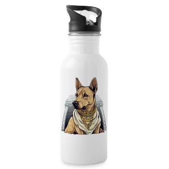 Rik the Egyptian dog - Water bottle with straw - white - Right
