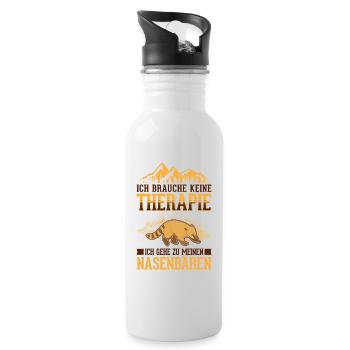Coati Therapy Coati Proboscis Bear - Water bottle with straw - white - Right