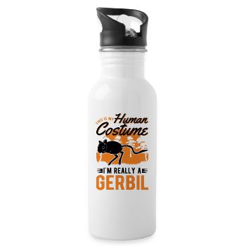 Gerbil Human Costume Rennmaus - Trinkflasche mit integriertem Trinkhalm - Weiß - Rechts