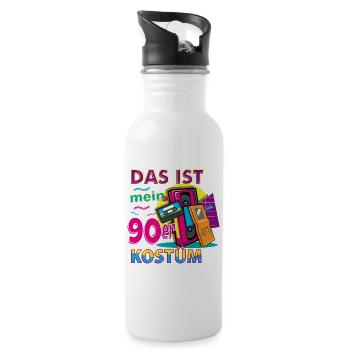Das ist mein 90er Kostüm - Trinkflasche mit integriertem Trinkhalm - Weiß - Rechts