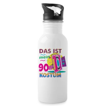 Das ist mein 90er Kostüm - Trinkflasche mit integriertem Trinkhalm - Weiß - Rechts