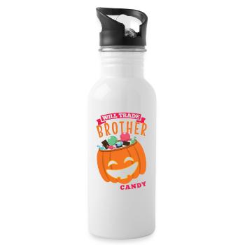 Will Trade Brother For Candy - Water bottle with straw - white - Right