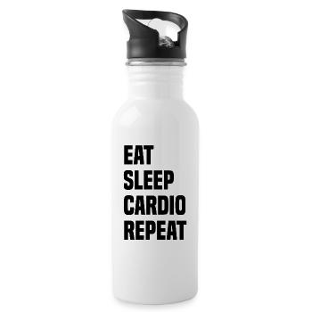 Eat Sleep Cardio Repeat - Trinkflasche mit integriertem Trinkhalm - Weiß - Rechts