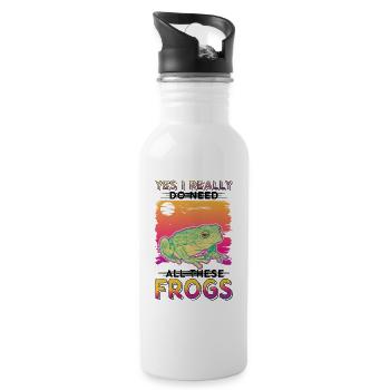 Grenouille cadeau Rainette - Gourde avec paille intégrée - blanc - Droite