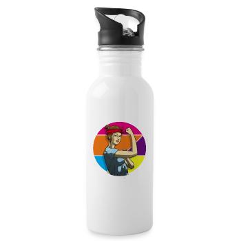 Housekeeper Not For The Weak - Water bottle with straw - white - Right