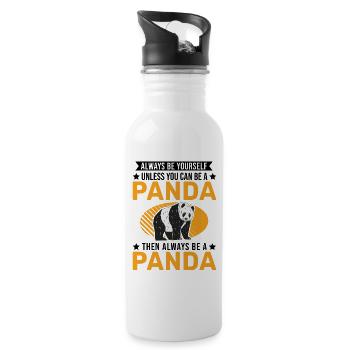Always be yourself Panda - Water bottle with straw - white - Right