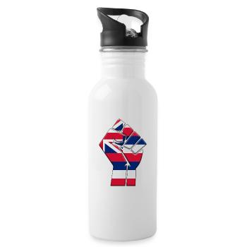 State Of Hawaii Flag Pride Native Family Home - Water bottle with straw - white - Right