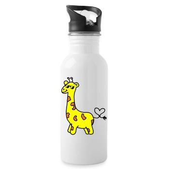giraffe cool - Water bottle with straw - white - Right