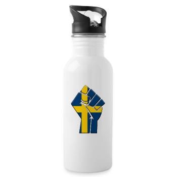 Schweden Flagge Land Stolz Einheimische Abstammung Familie - Trinkflasche mit integriertem Trinkhalm - Weiß - Rechts