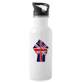 United Kindgom Flag British UK Country Pride - Gourde avec paille intégrée - blanc - Droite