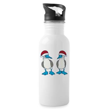 Galapagos Christmas - Trinkflasche mit integriertem Trinkhalm - Weiß - Rechts