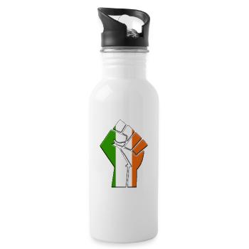 Irland-Flagge Irischer Landstolz Einheimische Abstammung - Trinkflasche mit integriertem Trinkhalm - Weiß - Rechts