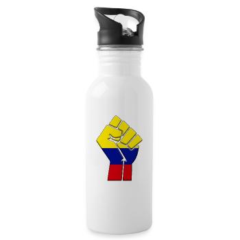 Drapeau Colombien Pays colombien Fierté natif - Gourde avec paille intégrée - blanc - Droite