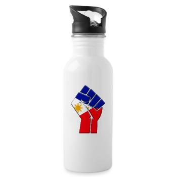 Philippines Flag Filipino Country Pride Native - Water bottle with straw - white - Right