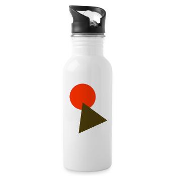 Kreis und Dreieck - Trinkflasche mit integriertem Trinkhalm - Weiß - Rechts
