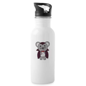 Mouse Happy Halloween Cute Vampire Costume - Water bottle with straw - white - Right