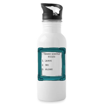 Three simple rules - Trinkflasche mit integriertem Trinkhalm - Weiß - Rechts